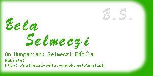 bela selmeczi business card